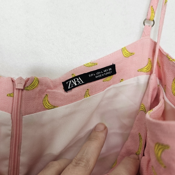 Zara Pink Banana Geometric Print Sleeveless Romper Large - Picture 4 of 12